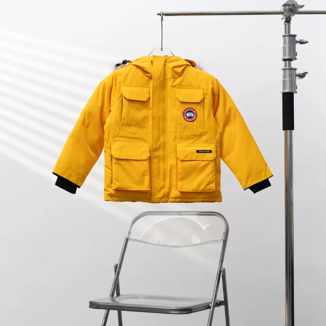 P660 CANADA GOOSE丨Canada Goose C08 children's clothing, children's hooded down jacket Color: Yellow Size: 110-160